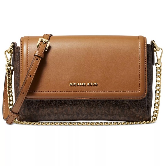 Michael Kors Collection Handbags - Michael Kors Jet Set Logo Pouchette Crossbody Chain Bag